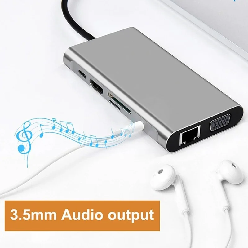 Адаптер USB Type-C Hub к 3 0 HDMI VGA Gigabit RJ45 Ethernet порт док-станция C для ноутбука MacBook Samsung Dex Mode