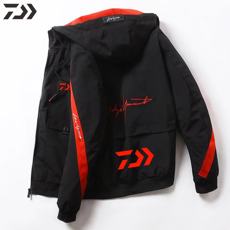 

Men's Fishing Jacket Daiwa Thin Breathable Quick Dry Hoodie Zipper Fishing Clothes Shimanos Hiking Camping Outdoor Sport Wear