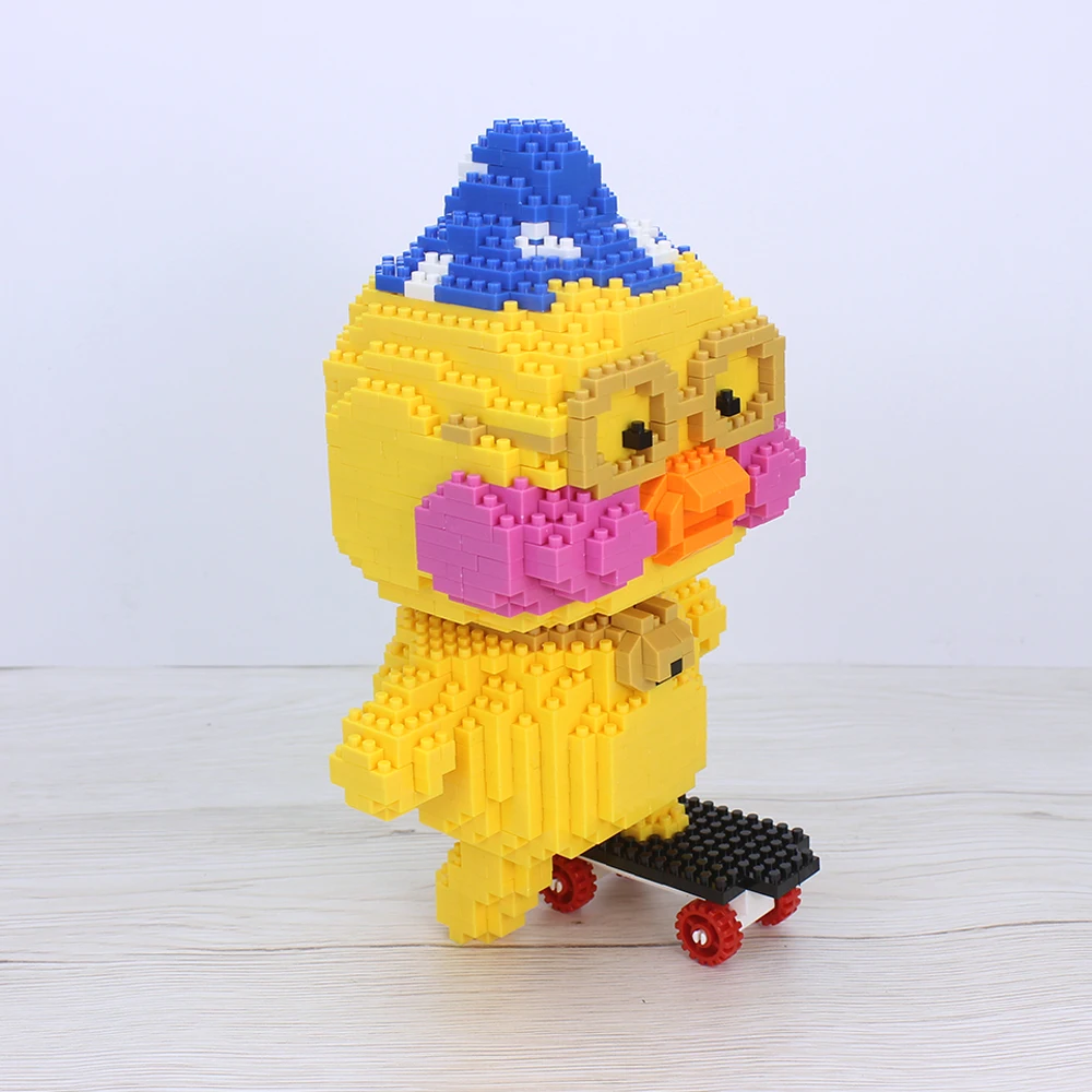 HC маленькие кубики милая мультяшная утка игрушка для строительства аниме
