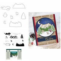 winter stamp set and coordinating die forest mountains snowman cutting dies for diy scrapbooking cards crafts making 2021 new