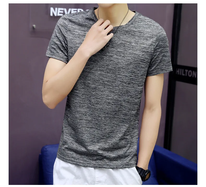 

10613-Thin section men's short-sleeved t-shirt loose breathable T-shirt