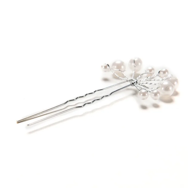 1Pcs Bridesmaid Wedding U-shape Hairpins Princess Match Hair Comb Clip Wedding Bridal Flower Faux Pearl Crystal Hair Pins Clips