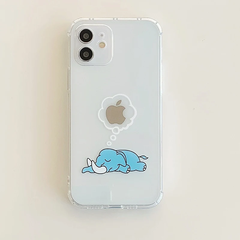 otterbox symmetry Cartoon Funny rabbit Elephant Phone Case For iphone11pro max 7 8 Plus Xs Xr Max 12Pro max 12 mini bunny Clear backcover funda apple phone case