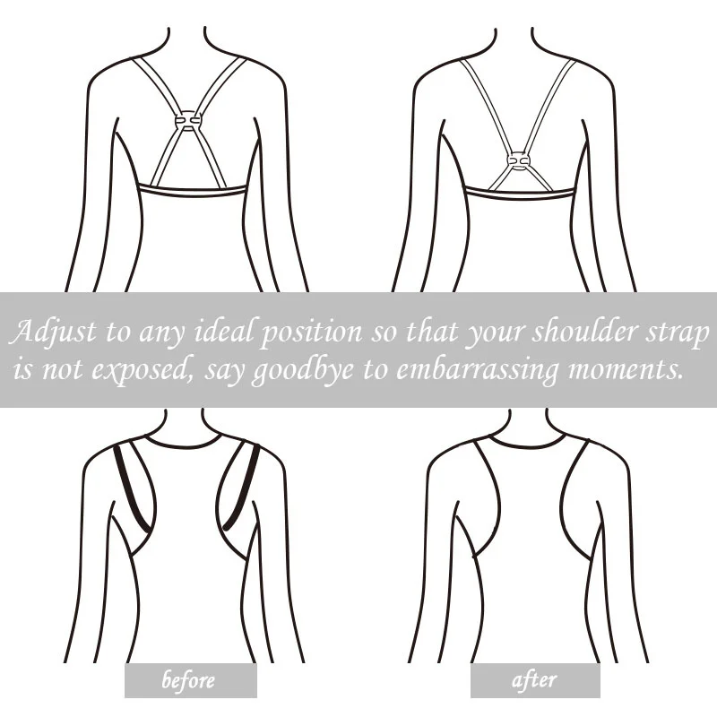 

4pcs New Invisible Bra Buckle Shadow-Shaped Underwear Buckle Bra Back Intimates Accessories Clips Strap Holders