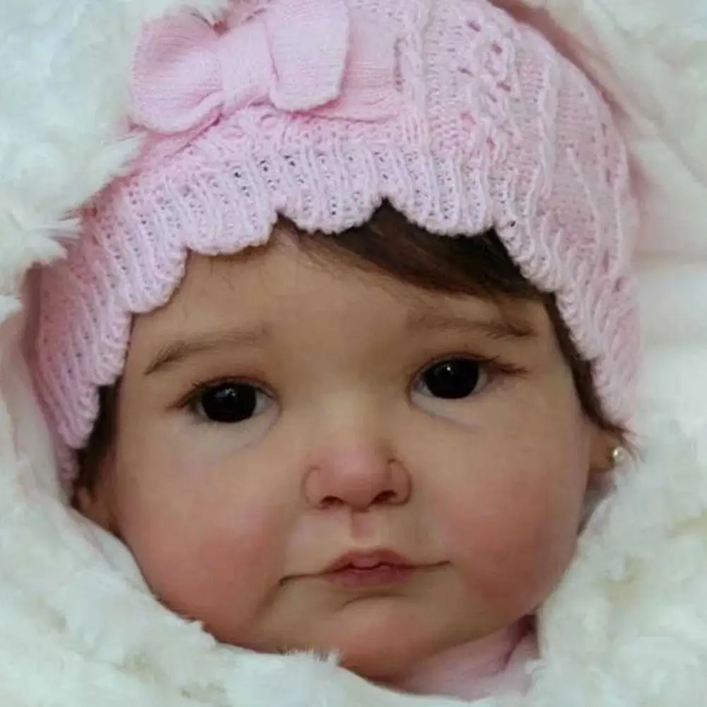 

22-дюймовая мягкая виниловая кукла-реборн свежего цвета, Комплект готовых кукол с телом и глазами