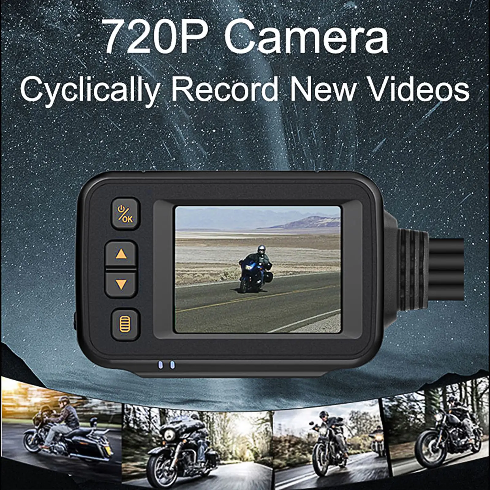 

Видеорегистратор мотоциклетный передний и задний, 720P/1080P, USB, 32 ГБ