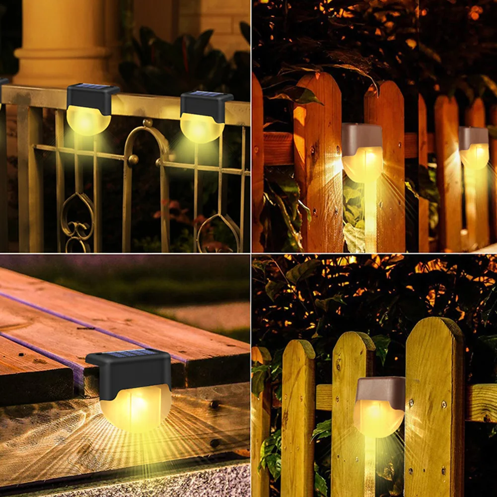 

4pcs LED Solar Deck Lights Waterproof Outdoor Step Fence Lamps For Patio Garden Pathway Yard Stair Lamp Solar Light