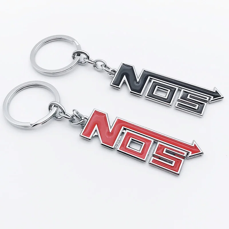 Автомобильный брелок металлический NOS черный красный эмблема значок JDM гонки