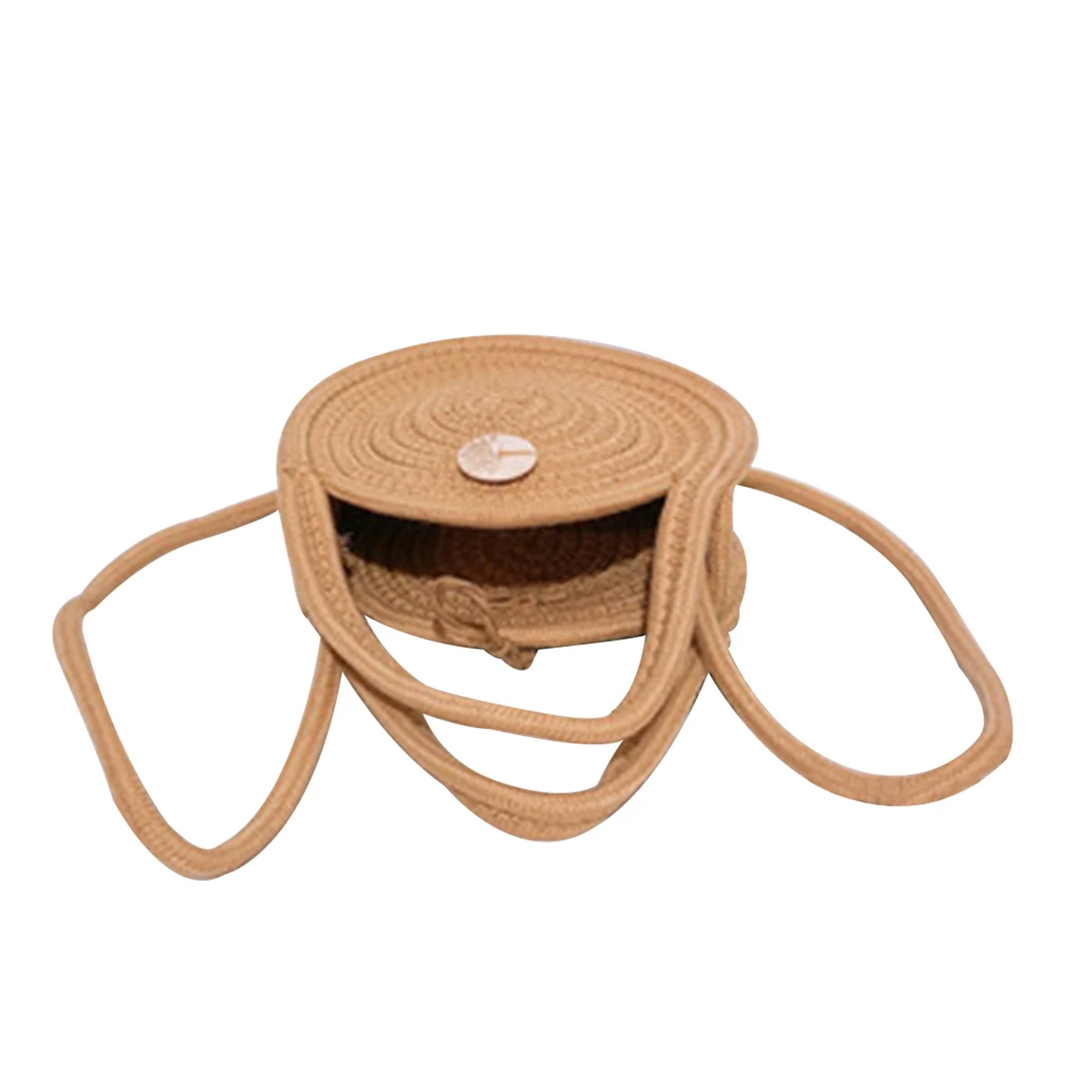 

Women Straw Plaited Crossbody Bags Handbag Shoulder Bags Portable Handle Bucket Decorative Round