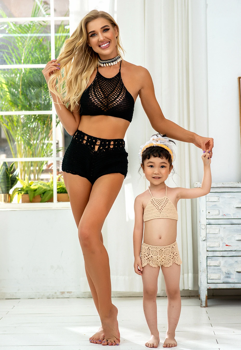 

Kids Baby Girl Crochet Bikini Suit Costume Swimmable Swimwear Swimming Costumes Tankini Beachwear