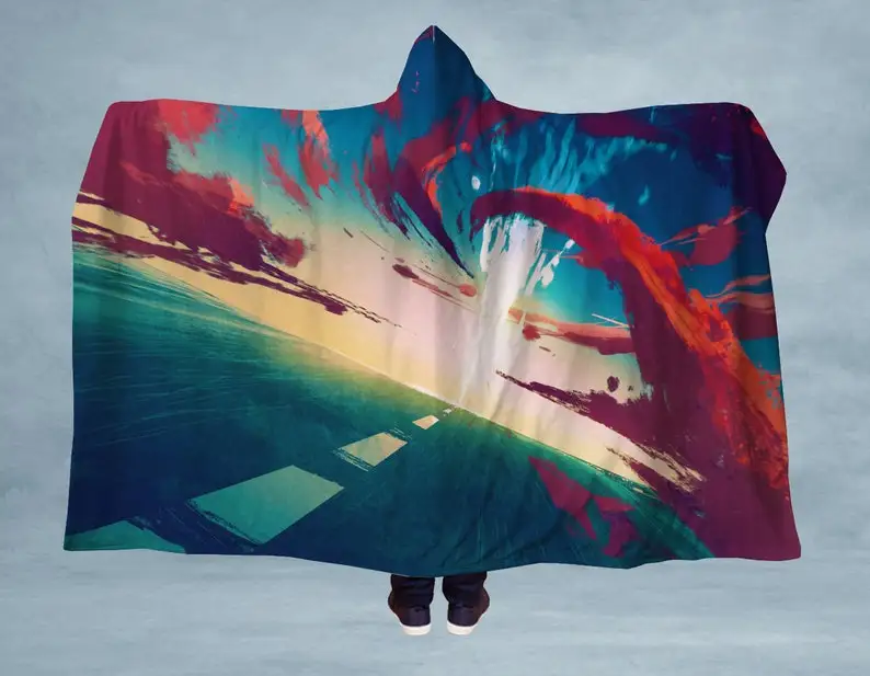 

Hoodie Long Road Hooded Sherpa Blanket - Made in the USA