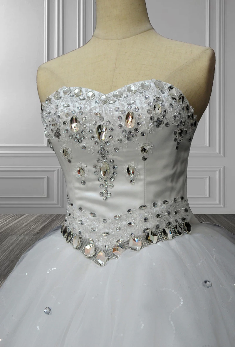 Real Photos 2021 tube top sweetheart White Ivory bandage floor length wedding dress Crystal rhinestone customize plus sizes | Свадьбы и