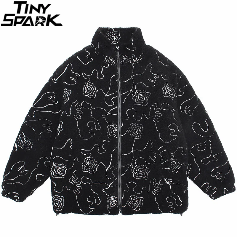 

Хип-хоп Харадзюку куртка пальто уличная Мужская графическая Меховая куртка 2021 Осень Зима хлопок флис повседневная куртка Пальто Верхняя од...