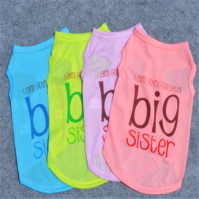 

Summer Spring Printed Dog Vest Dog Clothes Puppy Clothes Big Sister Pet Supplies T-Shirt Cute Sun Protection Clothing Vest
