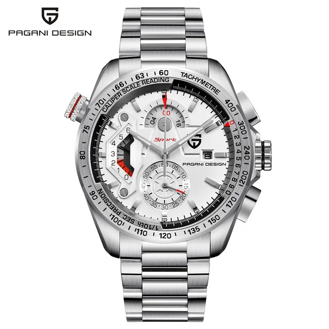 PAGANI Дизайн Топ люксовый бренд спортивный хронограф мужские часы Reloj Hombre водонепроницаемые кварцевые часы Relogios Masculino - Цвет: G-White