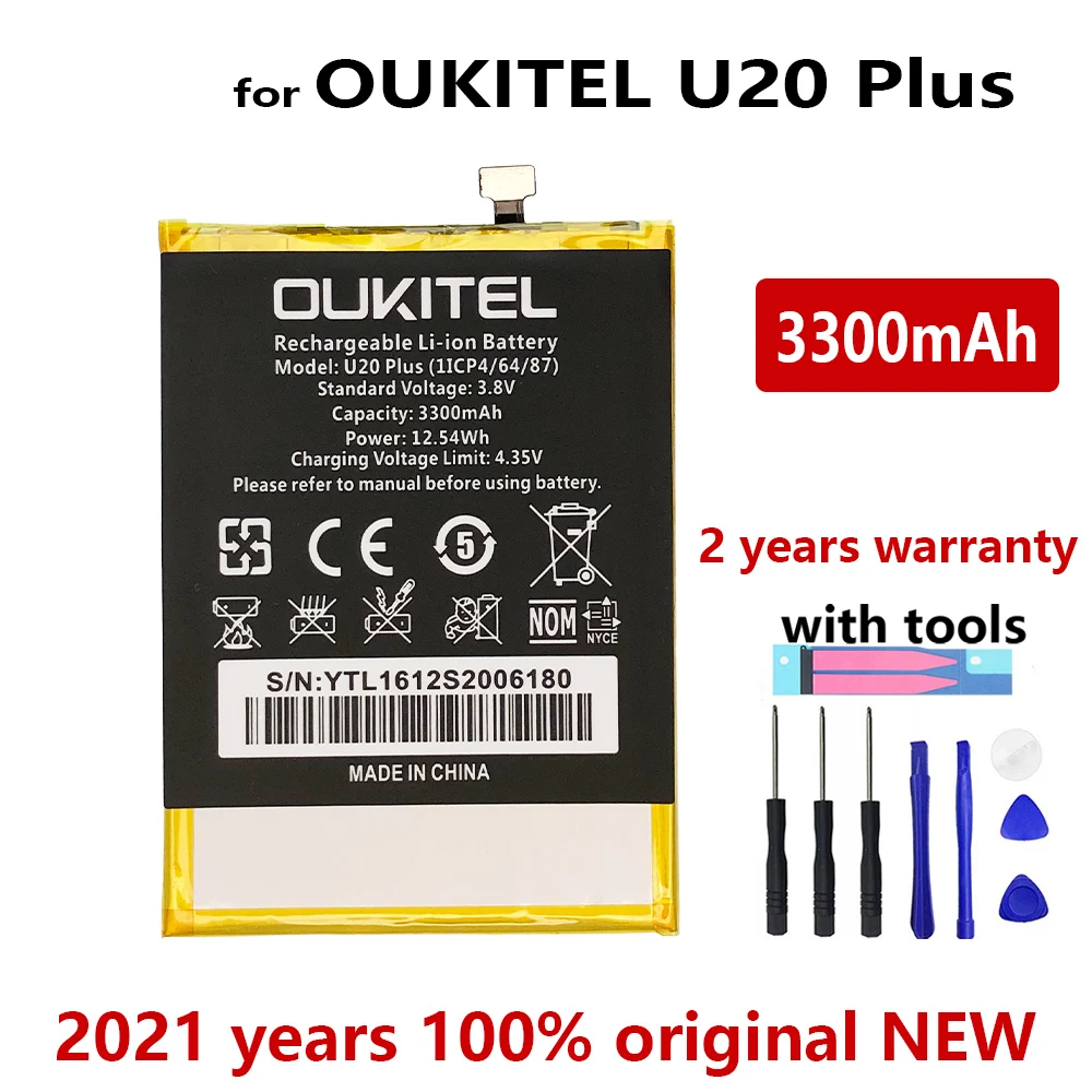 

100% Original 3300mAh Replacement battery For OUKITEL U20 PLUS High Quality Batteries Bateria With Gift Tools+Tracking number