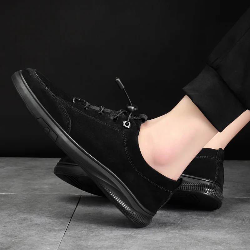 Мужская обувь замшевые кожаные кроссовки брендовая однотонная модная на плоской