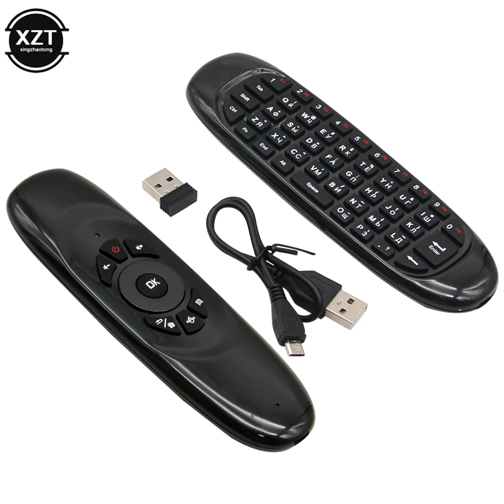 1Pcs New 2.4G RF Remote Control Air Mouse Wireless Keyboard Voice Backlight C120 for Android Smart TV Box | Электроника