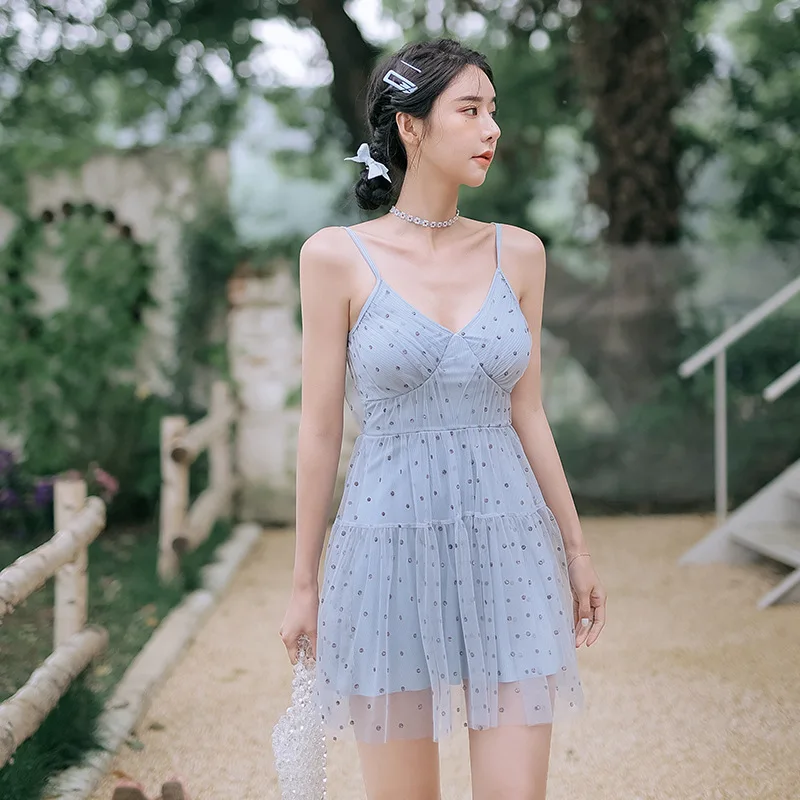 

Женский слитный купальник размера плюс, женская пляжная одежда, купальник пуш-ап, Wholes, летняя юбка с подтяжками, кружевной облегающий чехол, ...