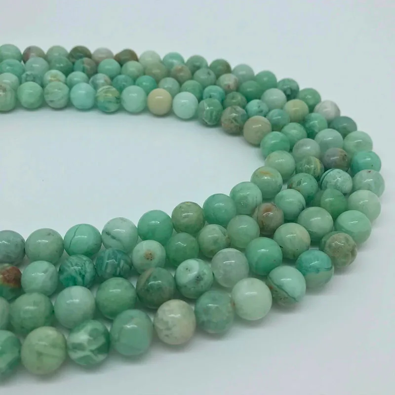 

6-12mm Wholesale Natural Stone Round Green Quartz Bracelet Necklace Stone Bead Gem Jewelry Making DIY