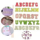 5,5 см розовая наклейка с буквами, полотенце с вышивкой, нашивка с английскими буквами, аксессуары для одежды, вышитая тканевая этикетка с аппликацией