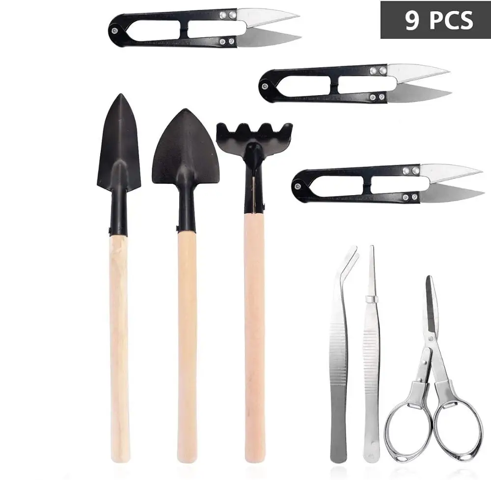 

9pcs/Set Succulent Garden Hand Tools DIY Outdoor Mini Garden Succulent Planting Transplanting Tool Set Shovel