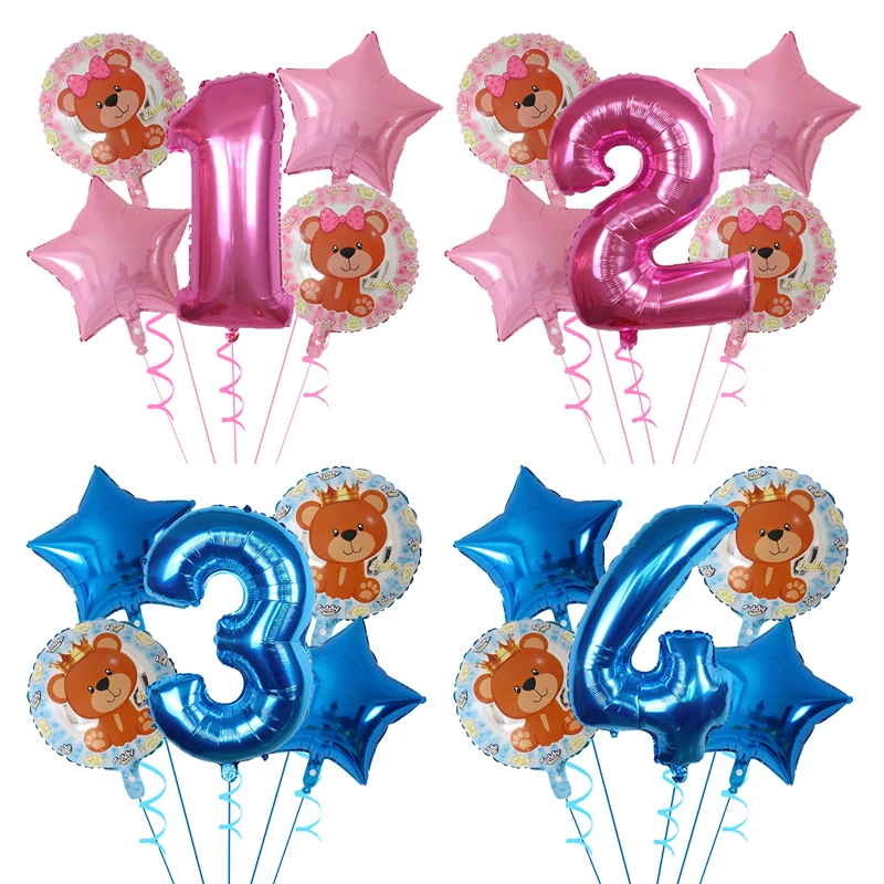 Новинка 5 шт. Мишка Классические игрушки Globos Фольга воздушные шары с гелием Happy ко