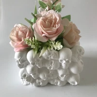 3d square skull ash tray resin art ashtray molds cement vase flower pot silicone mould candle cup cake decoration tools