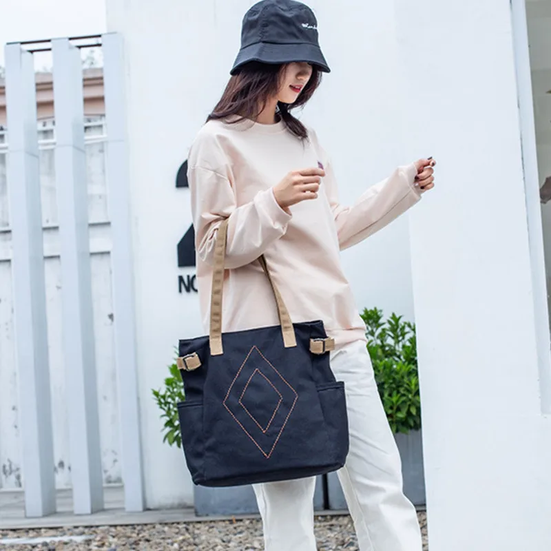 

Новая Универсальная вместительная хлопковая Холщовая Сумка в стиле ретро, дамские портативные кошельки и сумочки на плечо, Роскошный дизай...