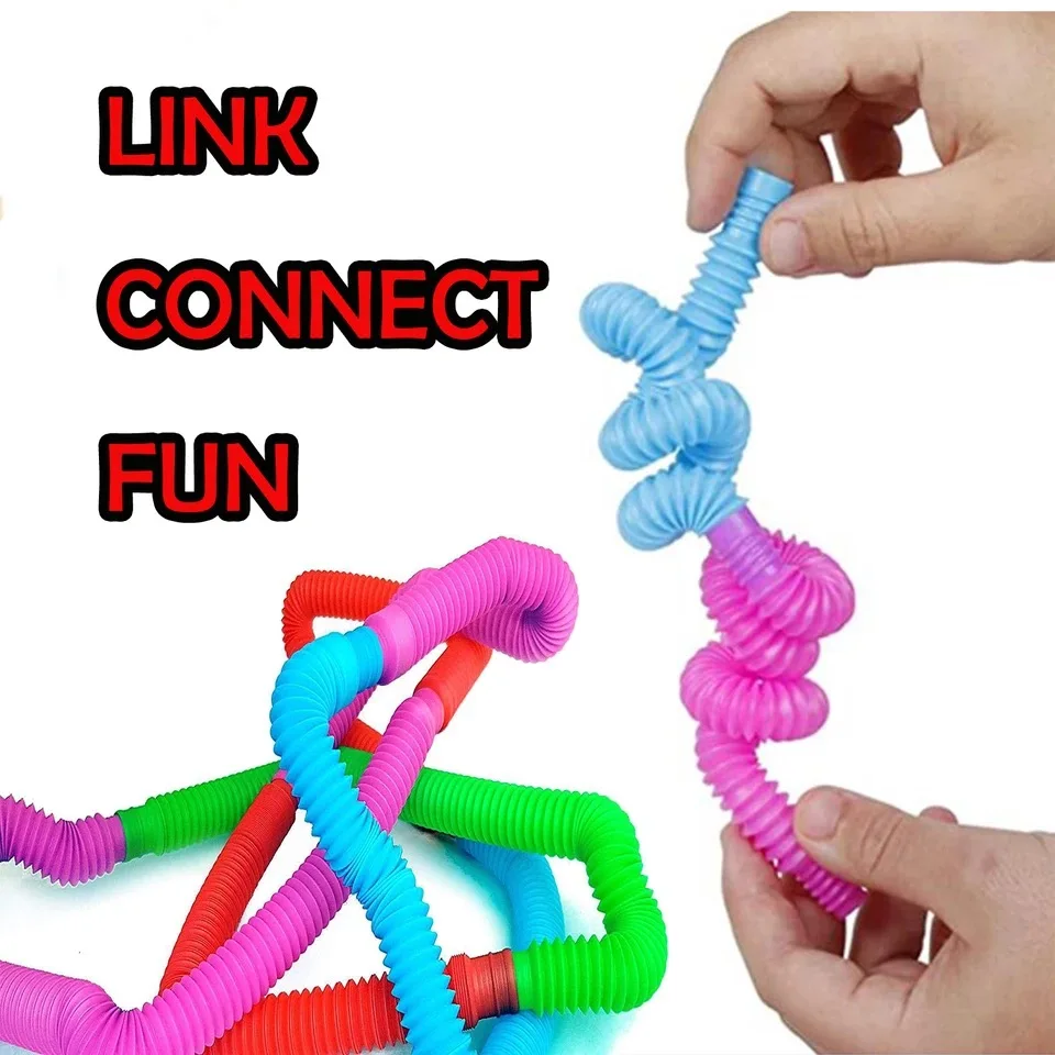 

Fidget Toys Creative Magic Toy Colorful Circle Funny Toy Folding Plastic Pop Tube Coil Children's Development Puzzle