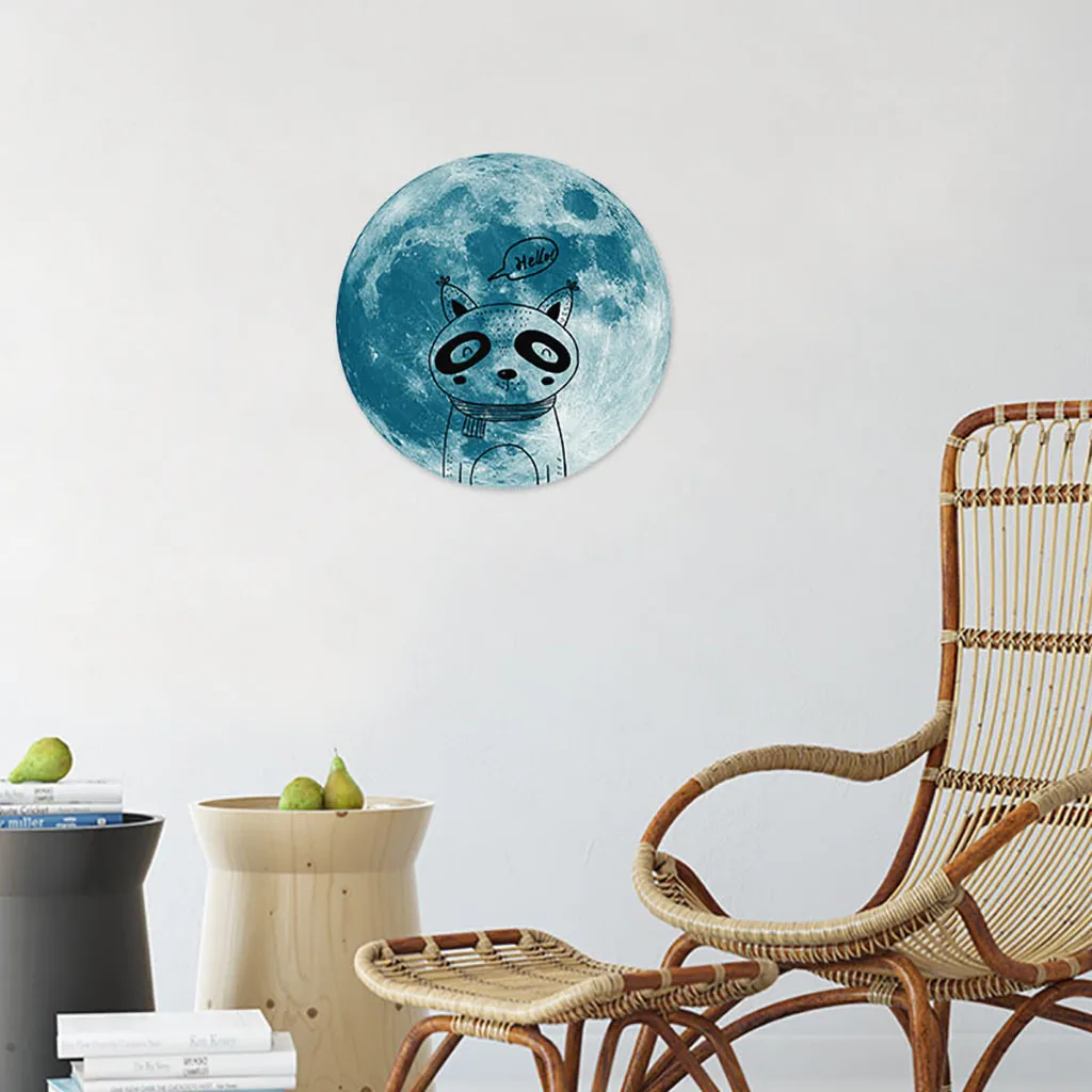 Зеркальные настенные стикеры зеркальные светящиеся украшения в виде луны и