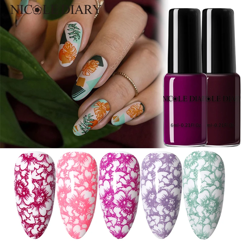 Николь дневник стемпинг ногтей покрытие сезон Осень зима серии штамп Лаки печать