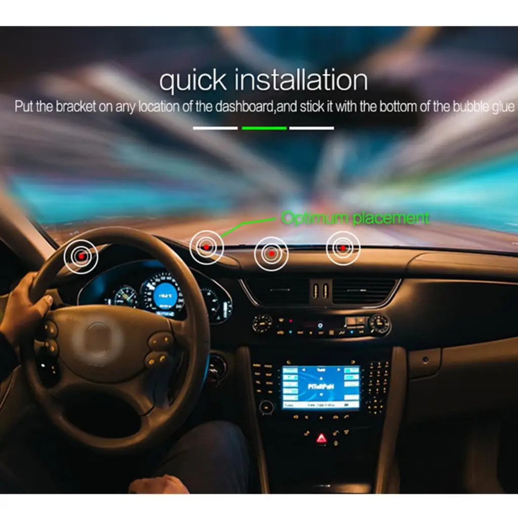 

360 Car GPS Navigation Smartphone HUD Holder Head Up Display Mount Bracket