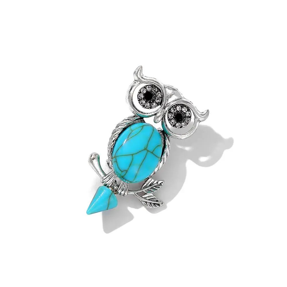 {D & Rui изделия в винтажном стиле искусственным синий камень сова броши и шпильки