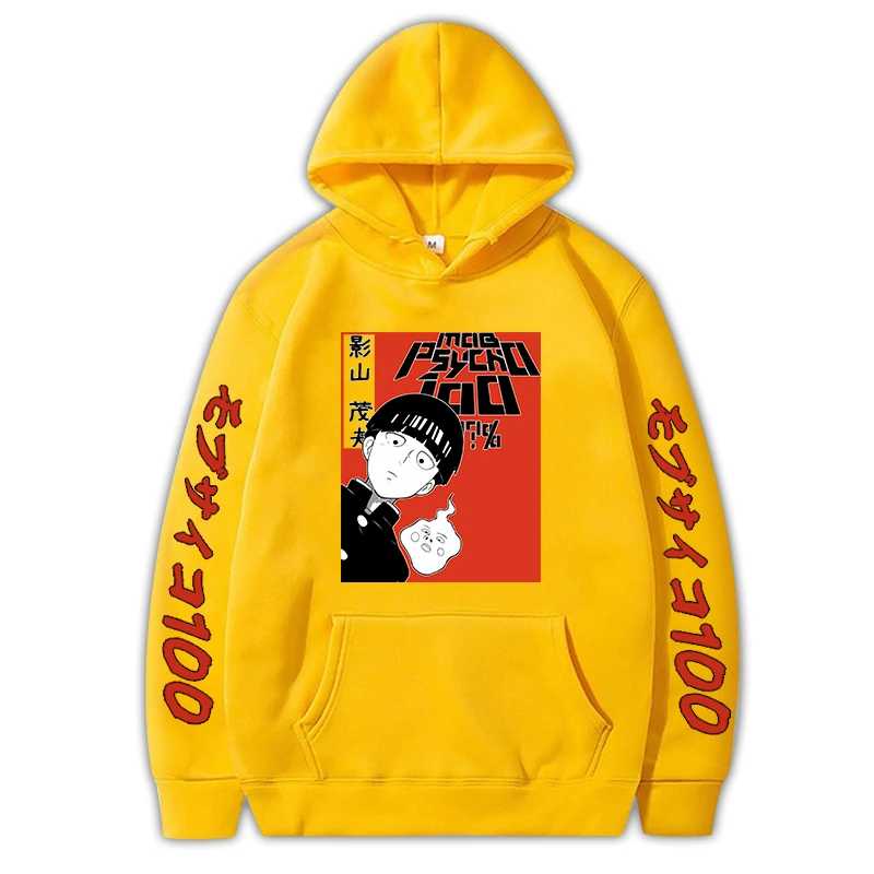 

New Fashion Women's Hoodies Streetwear Sweatshirts Anime MOB PSYCHO 100 Hip Hop Pullover Hoody Teens Clothes Tops
