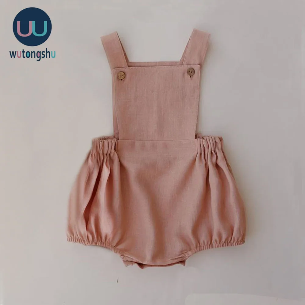 Комбинезон для маленьких мальчиков Летняя льняная хлопковая одежда унисекс