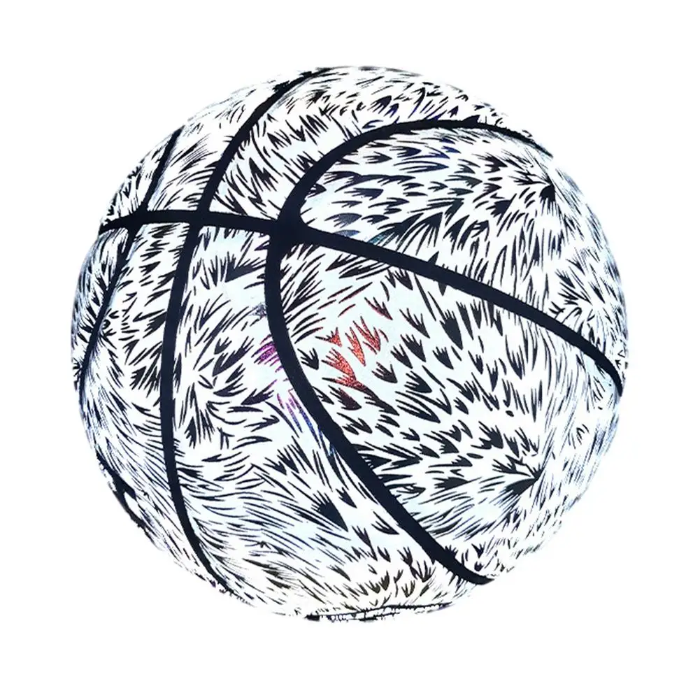 

Светоотражающий светящийся баскетбольный ночной тренировочный баскетбол с белым светоотражающим размером 7 баскетбольный мяч для