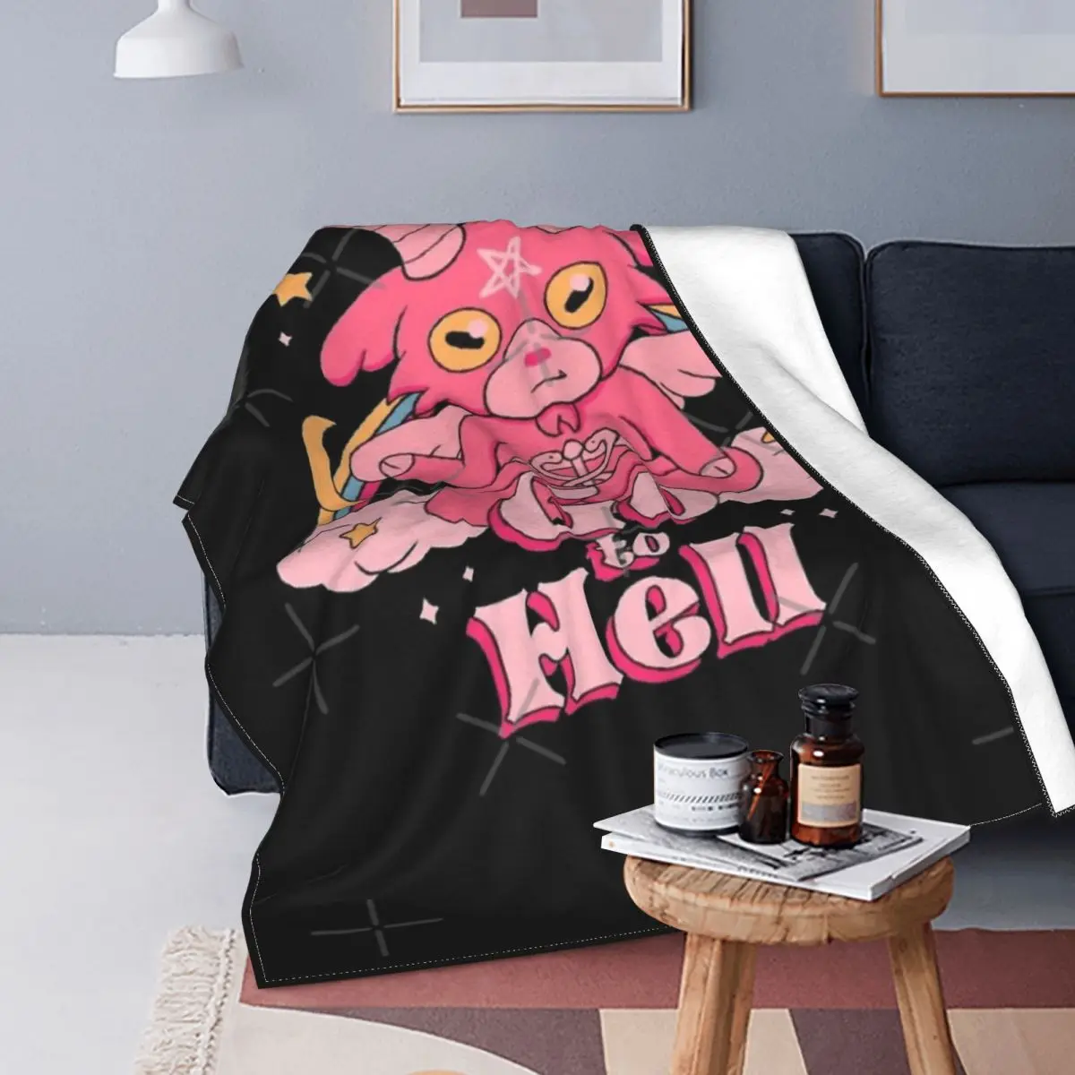 

Go To Hell-Manta a cuadros para bebé, para cama colcha, edredón para playa