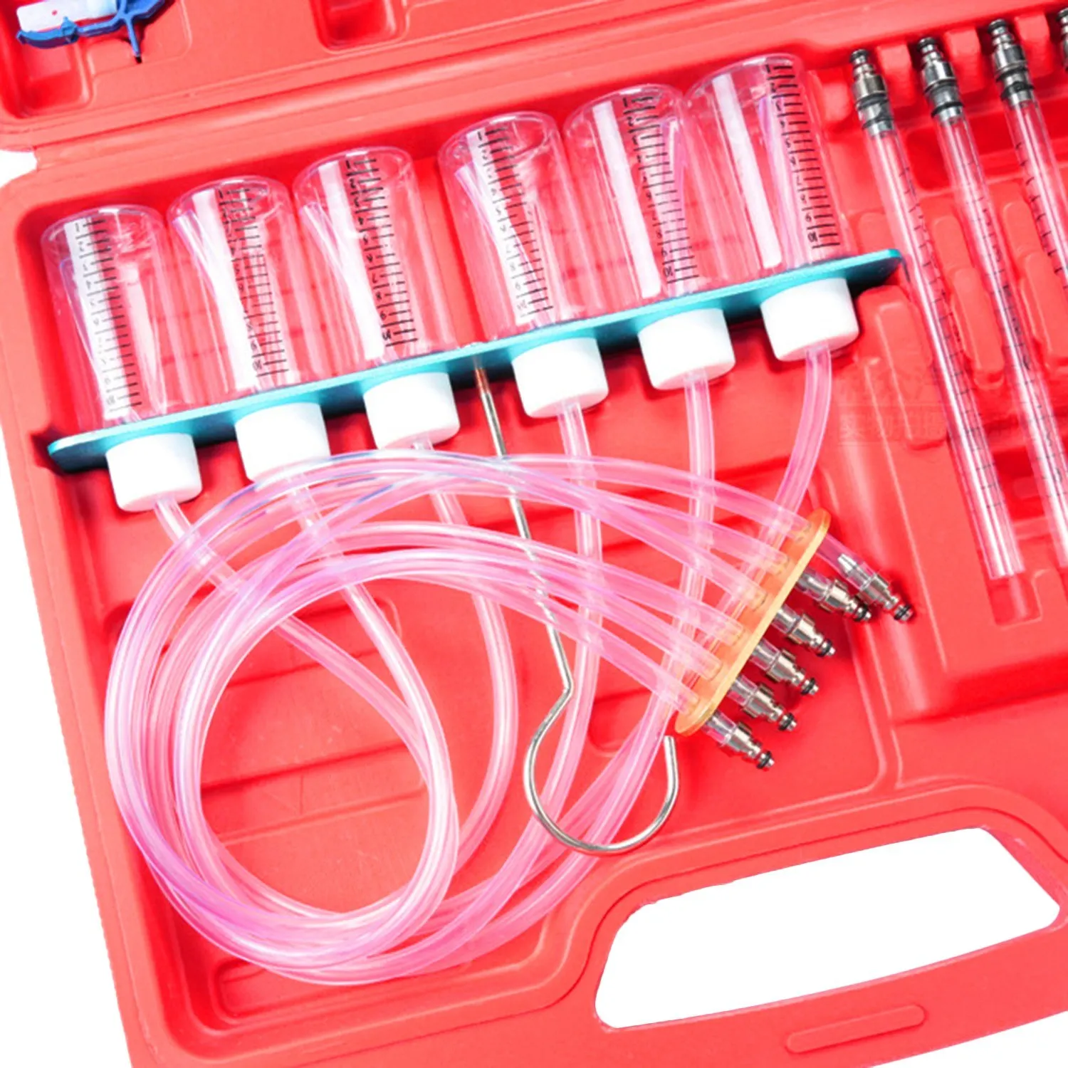 6 Cylinder Crude Oil Injector Flow Test Meter Adaptor Set Common Rail Tool Kit |