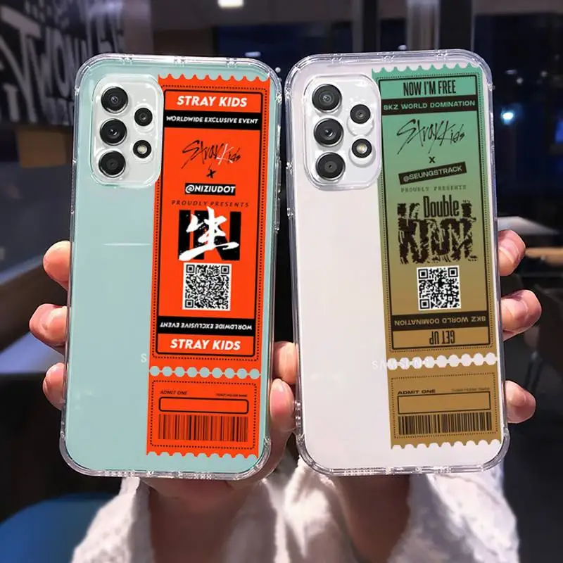 

Original Luxury Stray Kids Air tickets Design Phone Case For Samsung A 51 50 52 12 21s 31 40 70 71 note S 20 10 21 ultra plus fe