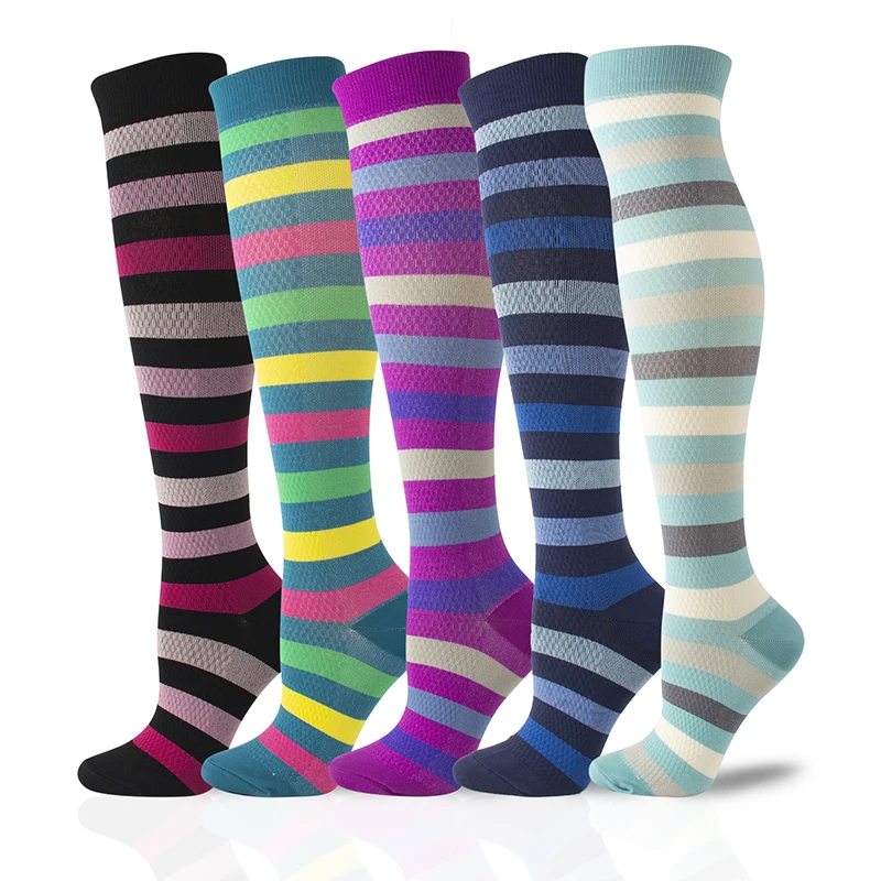 

Unisex Elastic Outdoor Compression Stockings Women Breathable Fitness Sport For Anti-fatigue Compression Socks For Protect Feet