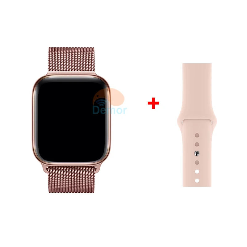 Rose Gold Steel DEMOR IWO 12 Смарт-часы 44 мм 40 мм монитор сердечного ритма для мужчин и женщин умные часы для Apple iOS 9 iPhone 11 5 8X10 Android телефон - Цвет: Rose Gold Steel