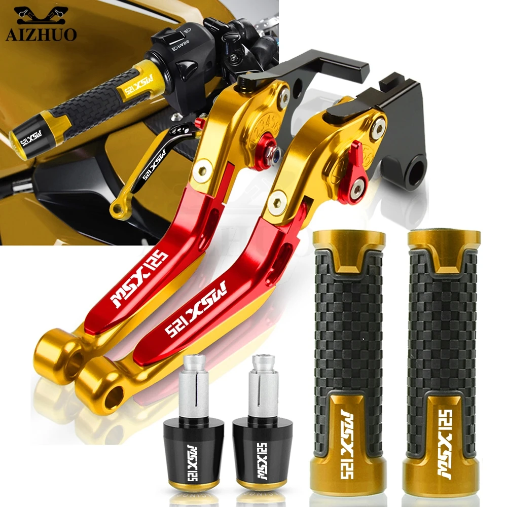 

Folding Motorcycle Extendable Adjustable FOR HONDA GROM/MSX125 2014-2017 2015 2016 Brake Clutch Levers Handlebar MSX125 LOGO CNC