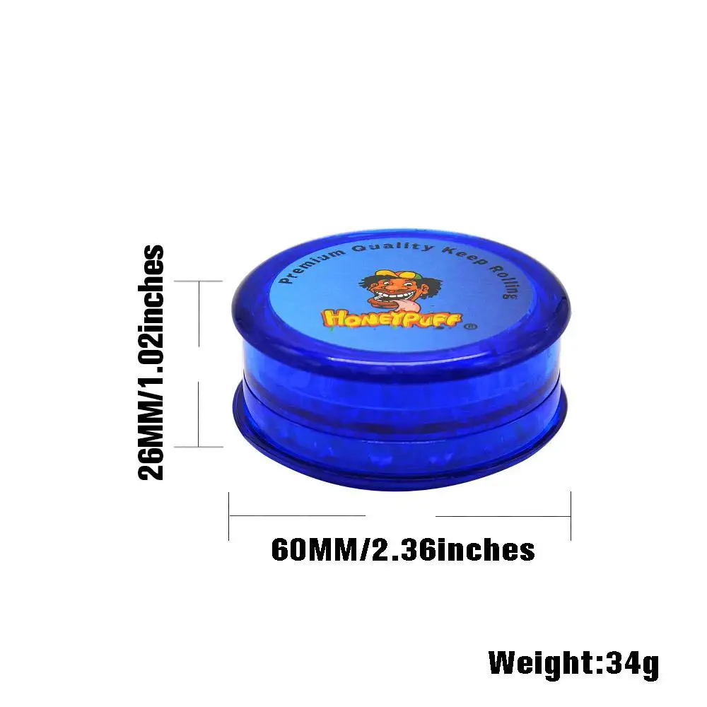 Буфами на рукавах Магнитная Пластиковая дробилка табака 60 мм 3 слоя для трав