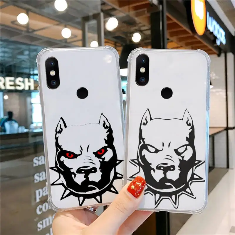 

Pit Bull Lovely Pet Dog Pitbull Phone Case Transparent For Xiaomi CC 9 11 MAX3 Mix3 MIX2 6X 8 5x 10S 11 10 X SE lite Pro