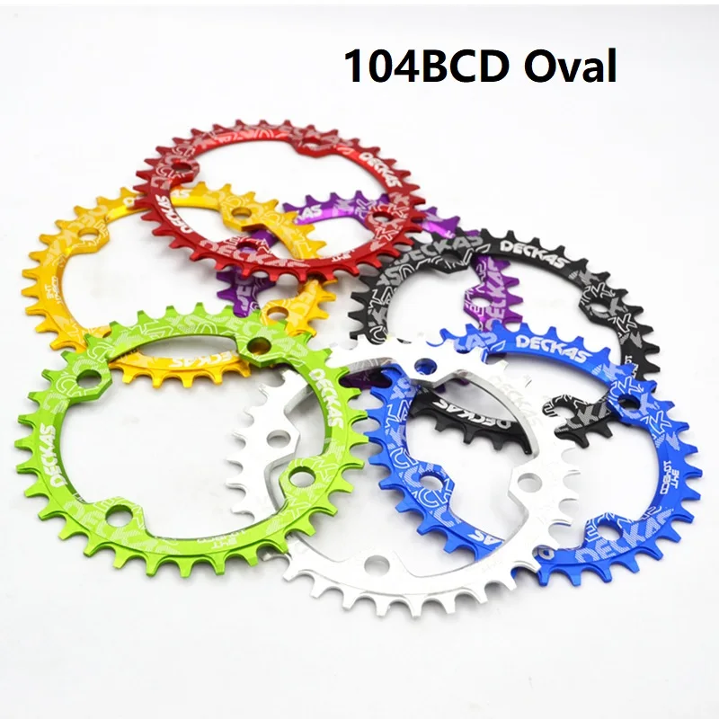 

Deckas 104BCD Oval Narrow Wide Chainring MTB Mountain Bicycle 32T 34T 36T 38T Crown Crankset Single Tooth Plate Parts 104 BCD