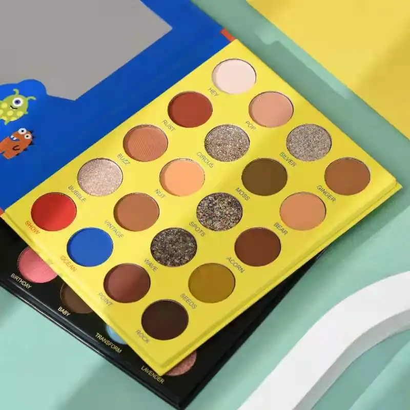 Палетка теней для век с перламутровыми блестками тени без летающей пудры макияж