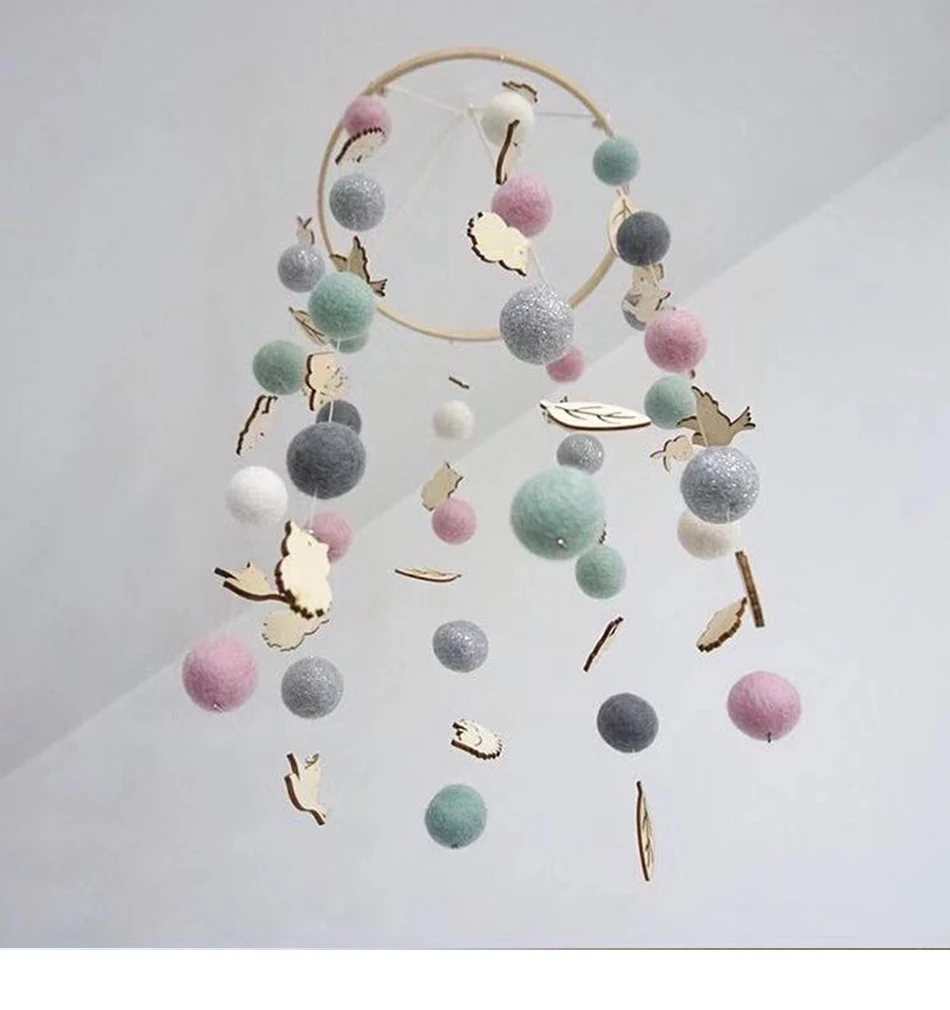 DIY Красочные шары кровать колокольчик Игрушка на коляску ребенок крепление для детской кроватки погремушка кронштейн набор младенец мобильный вращающийся ветряной музыкальный ящик