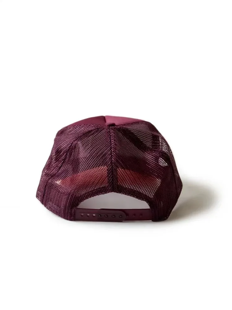 

KAPITAL color-blocking foam printing stitching mesh breathable trendy curved cap