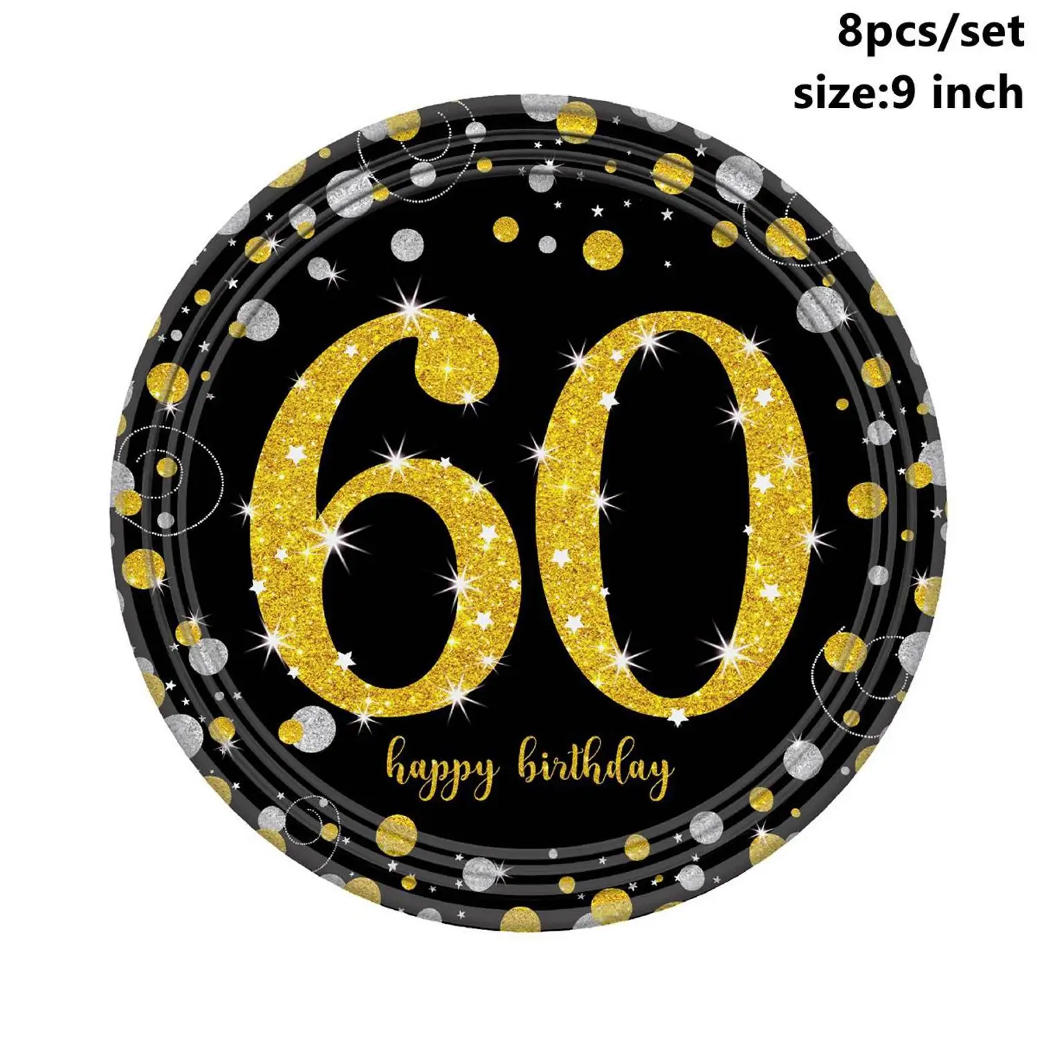 60th Plates Taoup 32 дюйма 40 дюймов Золотой номер шары фольга 21 30 40 50 60 с днем рождения шары-цифры шары День рождения Декор для взрослых - Цвет: 60th Plates